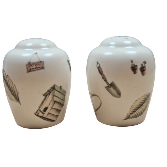 Vintage 1990's Portfolio by Pfaltzgraff Naturewood Salt Pepper Shakers Nature - Picture 1 of 8
